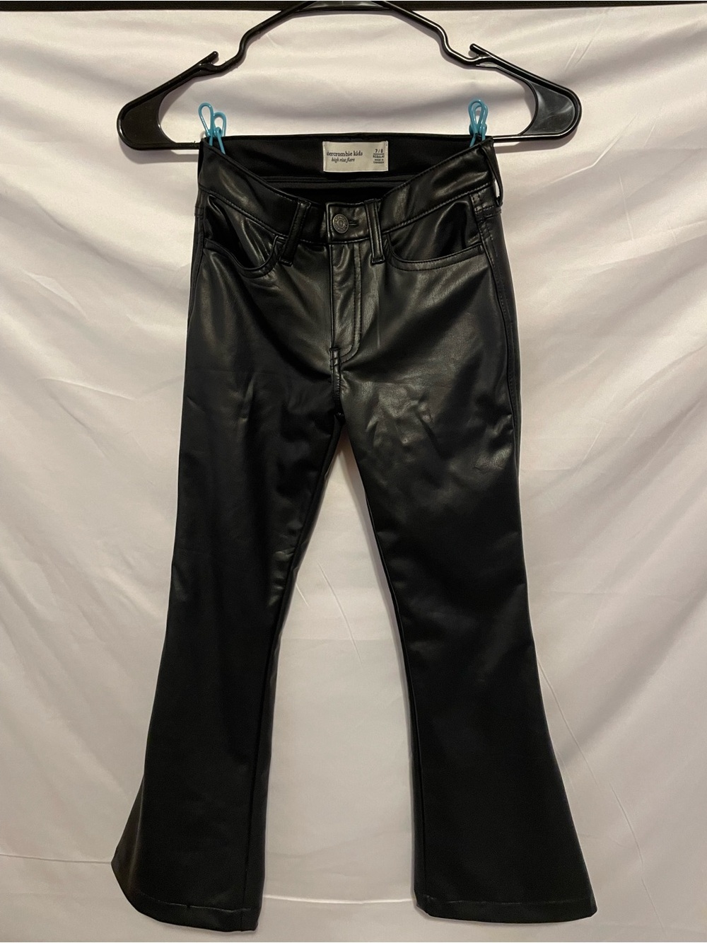 Abercrombie & Fitch Black Faux Leather Flare Jeans